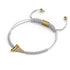 Weißes Makramee-Armband mit Haifischzahn von Lauren Howe | 925er Sterlingsilber, Gold Vermeil | Kristall
